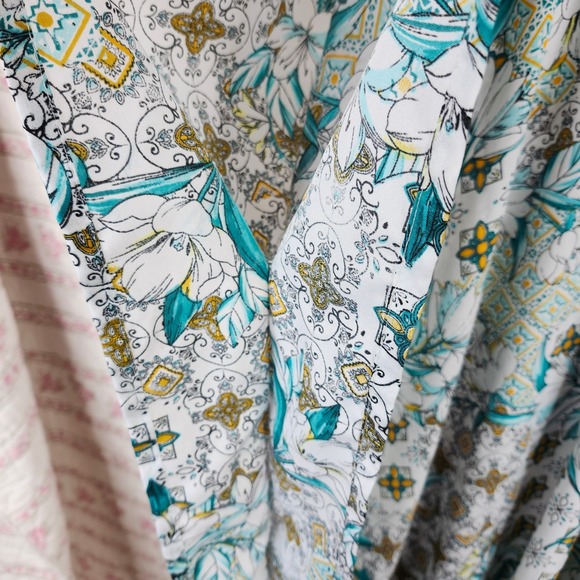 Gypsy Blu Floral Print Caftan Dress Cover Up Bohemian One Size Fits All - Picture 4 of 5